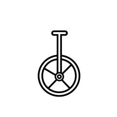 Unicycle Icon with Detailed Wheel Spokes and Pedal Design