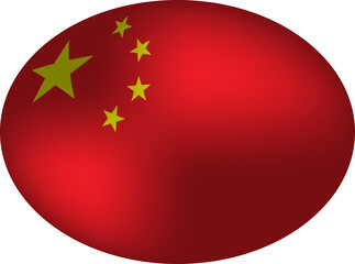 China Flag Sphere - 3d Chinese National Emblem oval shape sign symbol