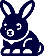 icon cute Bunny Cartoon Vector Illustration