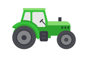 Naklejka premium Green tractor in a rural setting during daytime, symbolizing farming and agriculture activities