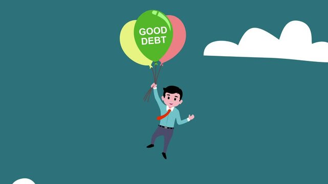 Animated illustration of a good debt. Suitable for educational content about finance.