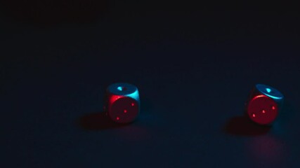 hand throws two dice on a black background, - Powered by Adobe