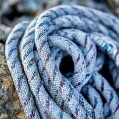 Climbing Rope and Outdoor Gear for Adventure Sports and Mountain Climbing