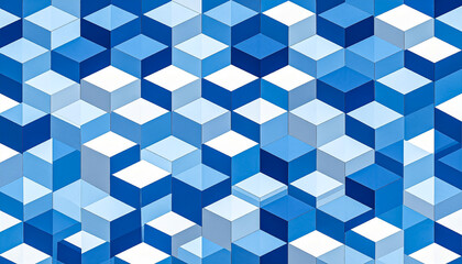Obraz premium Isometric cubes composition, abstract 3D geometric pattern.
