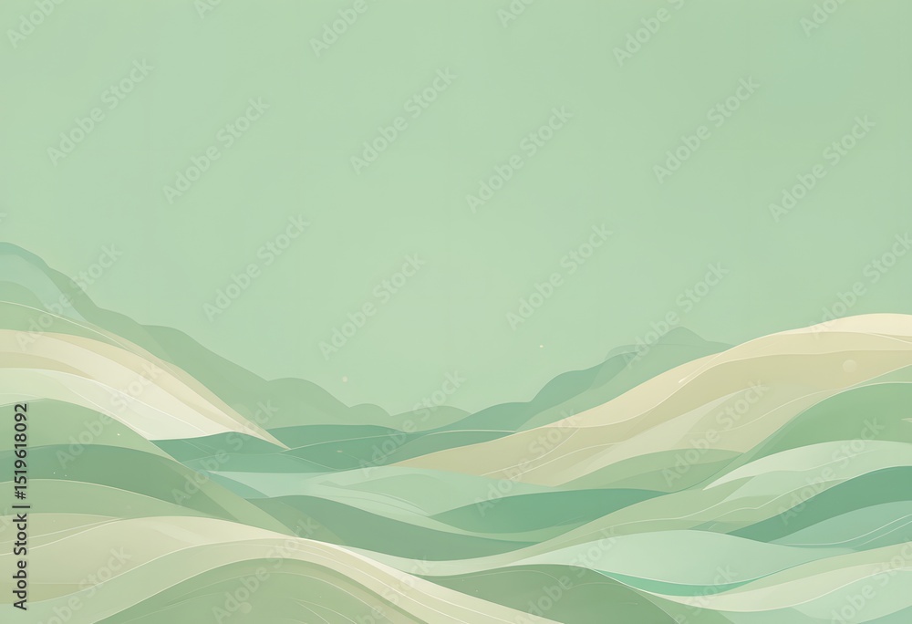 Leinwandbilder calming abstract background, nature inspired waves, light green and beige. serene texture for presen