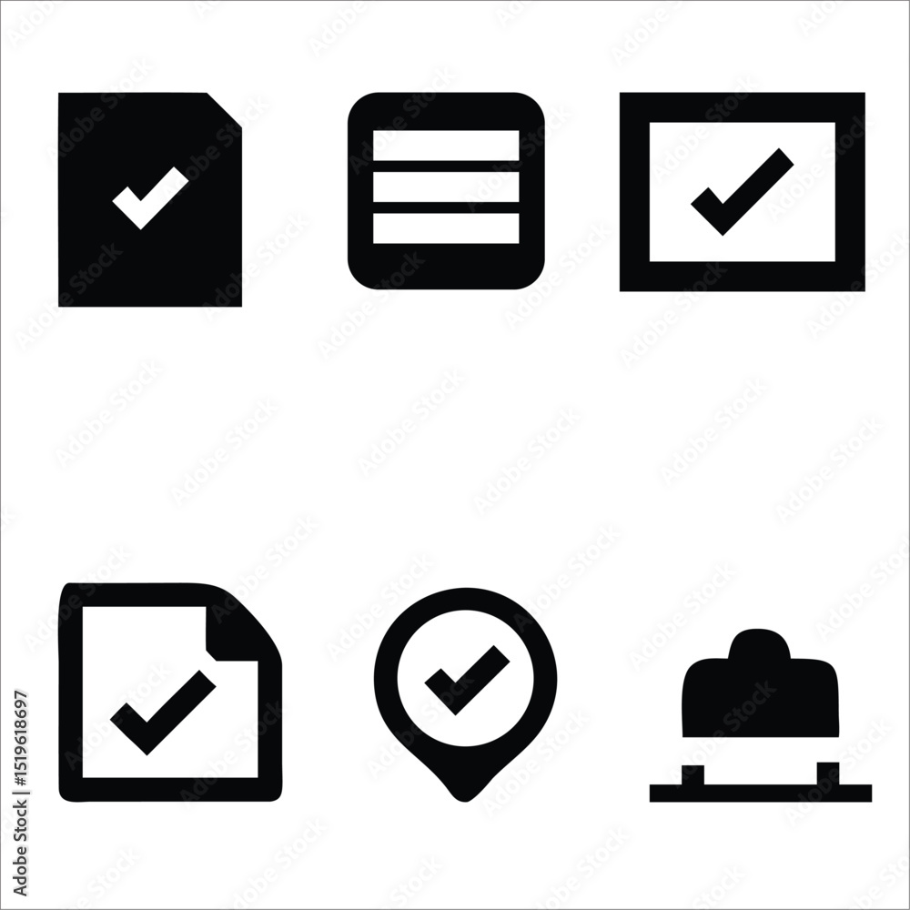 Poster web icon set: collection of vector symbols for internet communication and business design
