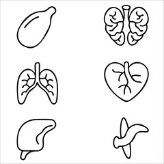 Healthy food icons vector set with fruit, heart, and leaf designs for a seamless nature-inspired pattern illustration