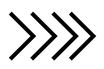 右向きに並んだ4つの矢印のシンプルなアイコンデザイン