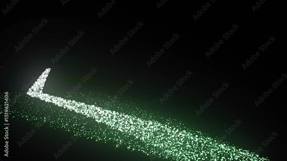 Poster glowing particles along path trails background animation. 4k animation footage.