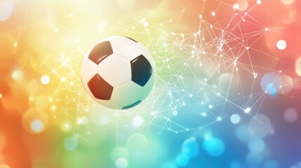Fototapeta premium Futuristic soccer concept with vibrant bokeh and connecting digital network