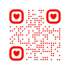 QR code. Abstract template. Red color. Flat design for logo, sticker, template. Vector illustration