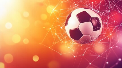 Fototapeta premium Futuristic soccer concept, networked sports technology and global connectivity