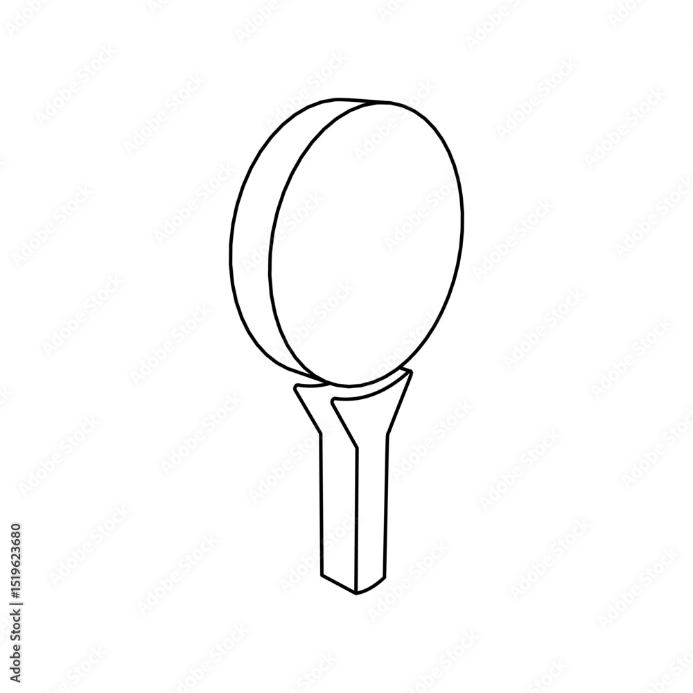 Poster the outline of a large golf symbol is made with black lines. 3d view of the object in perspective. v