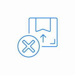 cancelled package icon sign vector