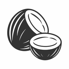 Flat Coconut Food Logo Vector Design.
