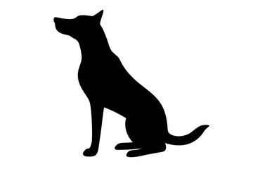 silhouette dog isolated on white background