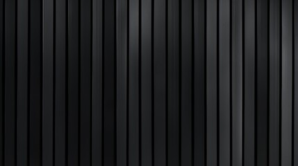 Vertical black metal panels with a glossy, reflective surface create a sleek, modern industrial look.
