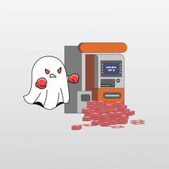 Funny Ghost Hitting ATM Machine