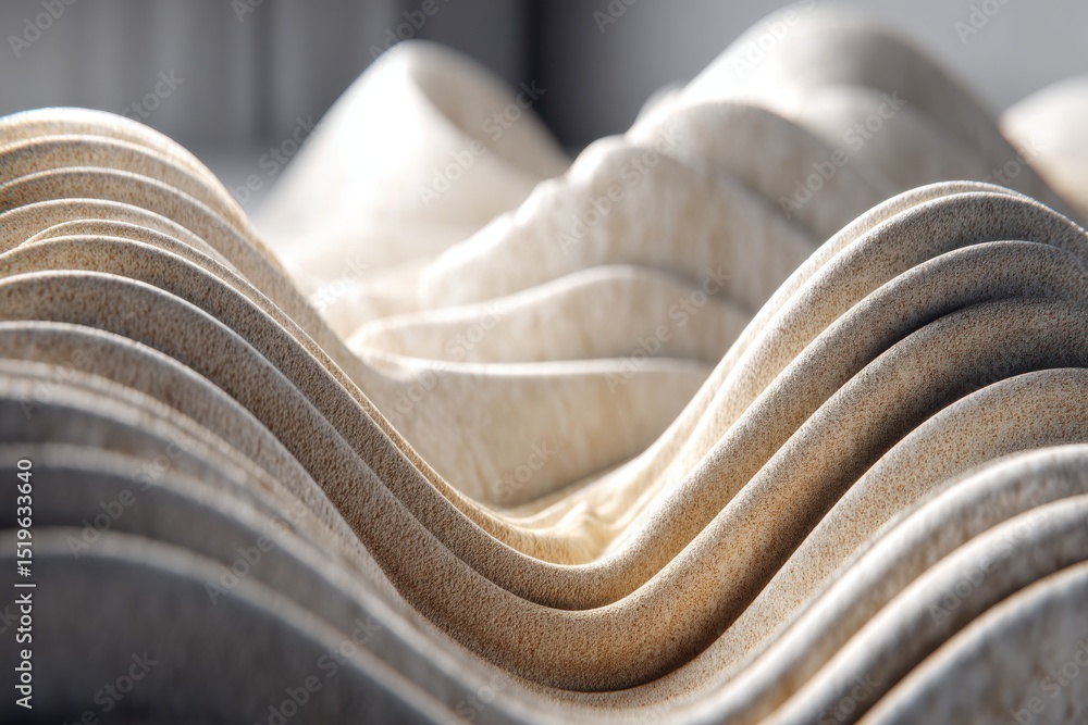 Wall mural abstract beige stone waves background with flowing lines and subtle textures, ideal for a modern des