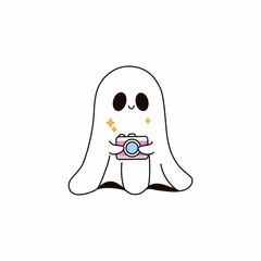 Cute Ghost Carrying Camera