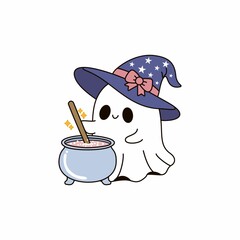 ghost is stirring the magic potion