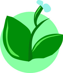  Liść – ekologiczne logo w stylu flat