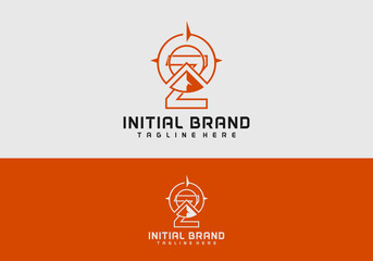 Creative Letter Z Logo with Compass Symbol	