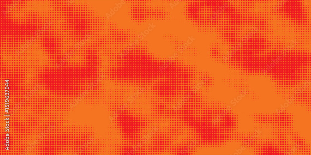Poster dots halftone orange color pattern gradient texture with technology digital background. vector ilust