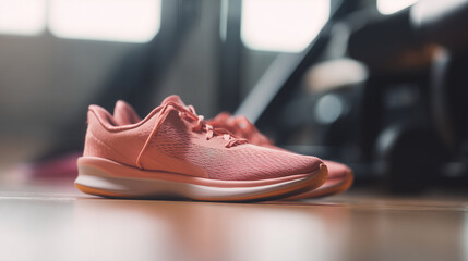 Athletic shoes ready for action, determination in every step