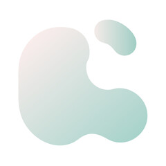 Organic abstract blob shape in pastel gradient style