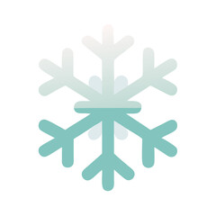 Snowflake icon in minimalist pastel gradient style