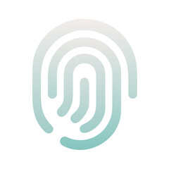 Fingerprint icon in minimalist pastel gradient style