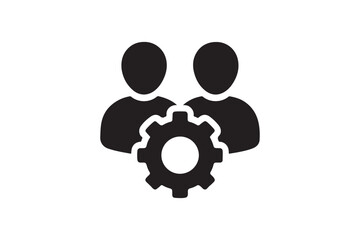 collaboration icon silhouette vector with white background