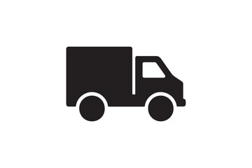 Fototapeta premium Delivery Truck icon silhouette vector with white background