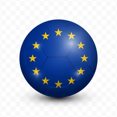 Ball Flag of Europe with transparent background, Vector Illustration.