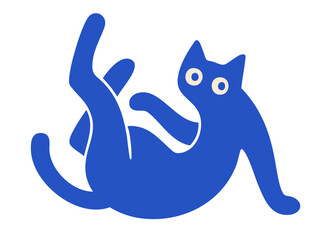 Cats illustration, colorful minimalist style, mid-century modern, childlike shapes, whimsical character design, no outlines, solid colors, stylized proportions