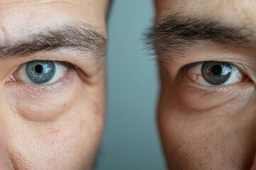 Close-up of intense aggressive eye contact in tense standoff situation