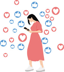 インフルエンサーのグラフィック素材イラスト