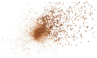 Cinnamon Ceylon ground pile, isolated on white, vector illustration, aromatic spice powder, natural flavor, organic seasoning, kitchen ingredient, food styling, cooking spices, culinary herbs.