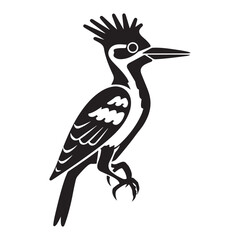 black silhouette of a woodpecker