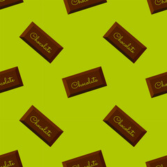 Chocolate Dubai bar, pattern, wrapper, pistachio background with chocolate bars.