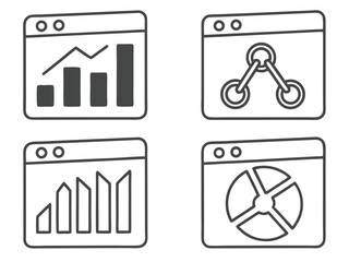 monochrome icon collection for SEO dashboard kit