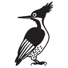 black silhouette of a woodpecker