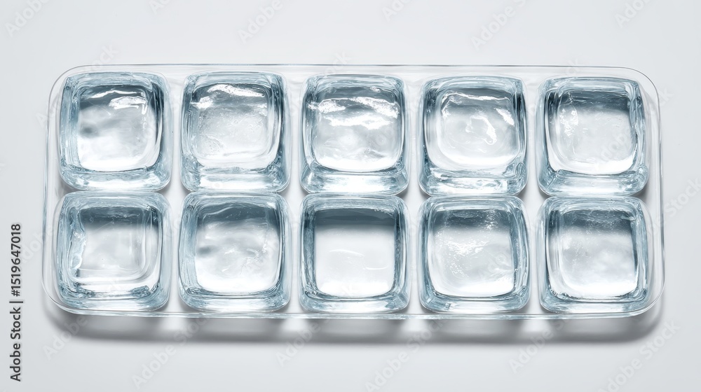 Poster cool and refreshing image of ice cubes on a minimalist white background ice
