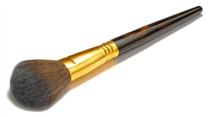 Golden elegance, detailed closeup of brush with luxurious gold handle gold