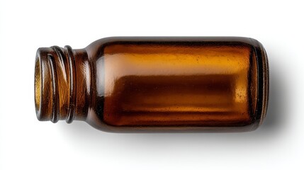 Empty reusable brown glass bottle, ideal for liquids, sauces, or diy projects empty