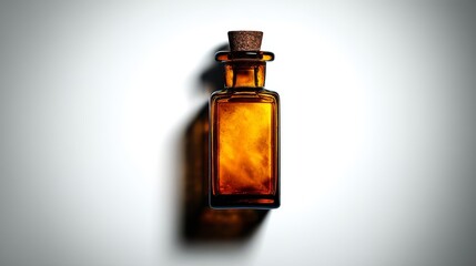 Golden oil in elegant glass bottle, health, beauty, and culinary uses pure