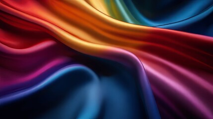 Obraz premium Vibrant pride flag fabric types flowing in rainbow silk waves of colorful textile design