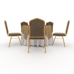 3d render Banquet Table and Chair design element Furniture