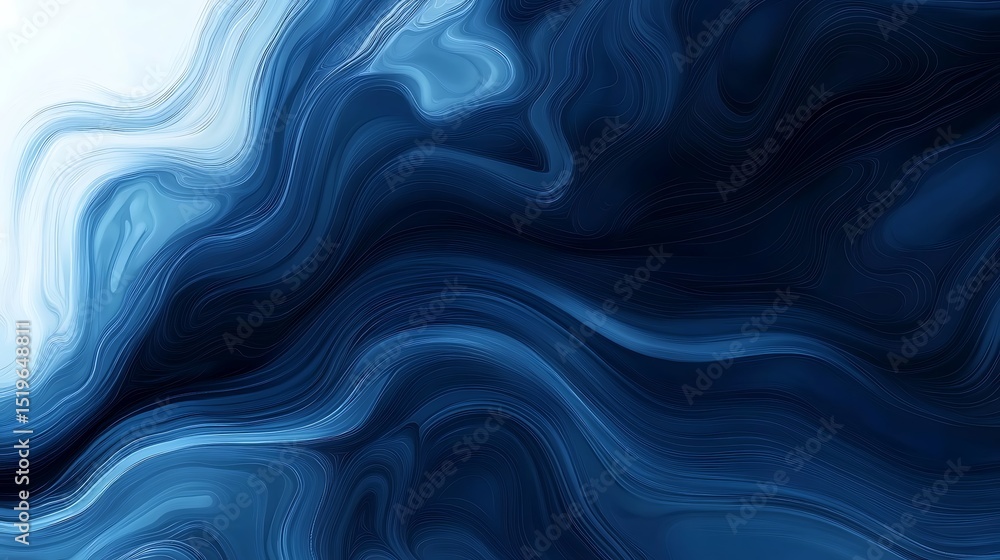 Poster abstract blue swirls background illustrating flowing liquid forms and artistic fluidity providing a 